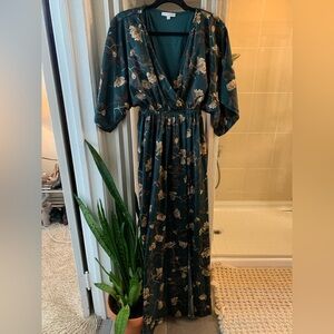 Baltic Born Floral Maxi Dress in Green and Cream